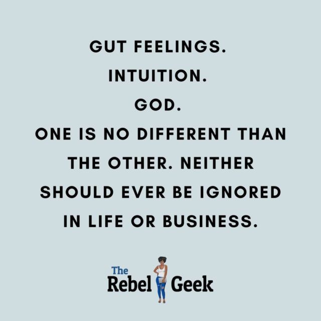 Don't ignore your #gutfeeling in life or business.  Don't ignore your #intuition and definitely don't ignore #god #smallbusinessowner #entrepreneur #entrepreneurlife #hustle